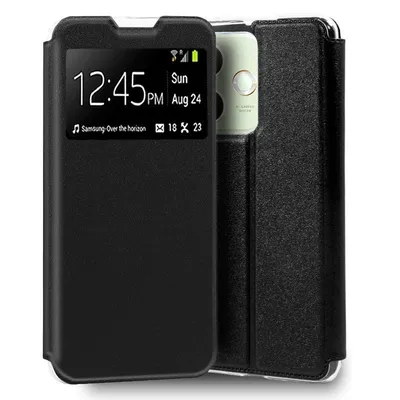 Coole Flip Cover Hülle für Motorola Edge 50 Fusion Plain Black
