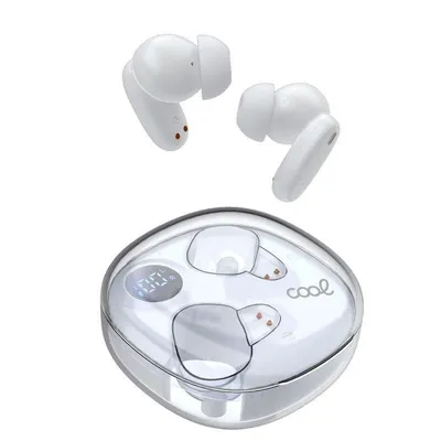 Auriculares Cool Fun Inalámbricos Bluetooth Hi-Fi Pantalla LED Blanco