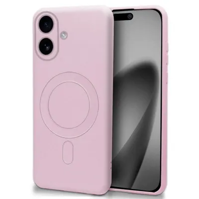 Handyhülle für iPhone 17 Magnetisch Silikon Rosa mit Qi-Sensor und Kamera-Schutz für iPhone 17