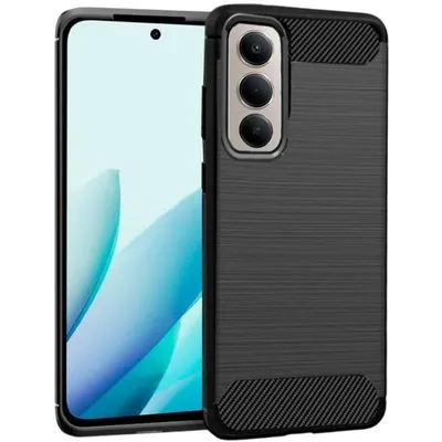 Handyhülle Cool Carbon Schutzhülle Stoßfest Silikon Schwarz für Xiaomi Redmi 15 und Redmi 15 5G