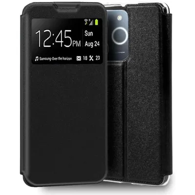 Handyhülle Cool Flip Cover Buchtyp Kunstleder Schwarz staubdicht stoßfest für Realme Note 70T