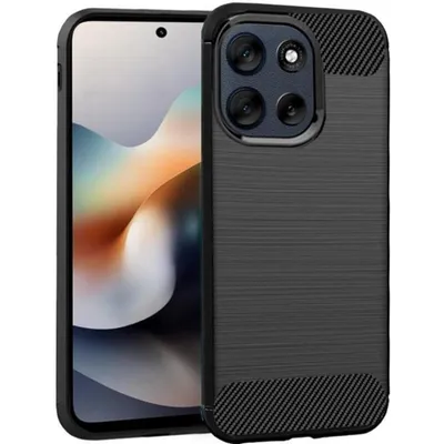Handyhülle Cool Carbon Schwarz Stoßfest für Motorola Moto G56 5G