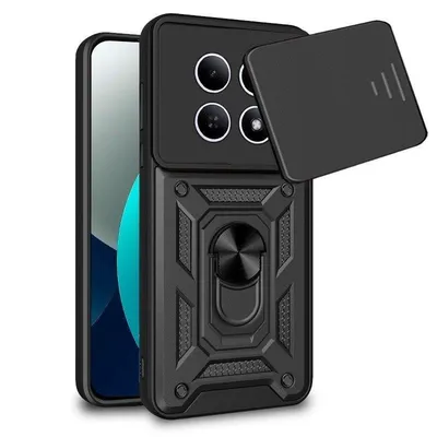 Handyhülle Cool Hard Ring Stoßfest PC TPU Aluminium Schwarz Magnet für Xiaomi Redmi Note 15 Pro