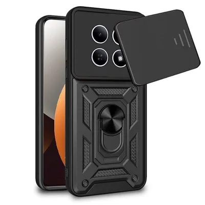 Handyhülle Cool Hard Ring Stoßfest PC TPU Aluminium Schwarz Magnet für Xiaomi Redmi Note 15 Pro 5G