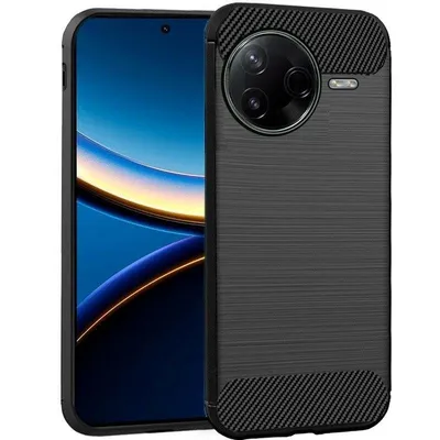 Funda für Handy Cool Stoßfeste Carbon-Optik TPU Schwarz für POCO F7 Pro 5G