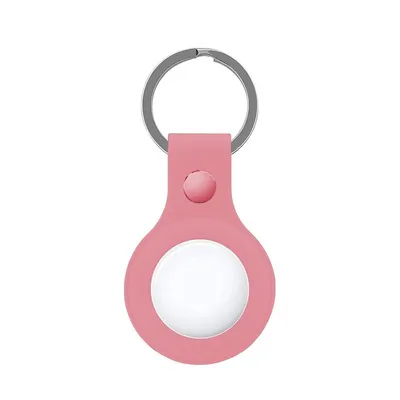 Cooler rosa Silikon-Schlüsselanhänger, kompatibel mit AirTag