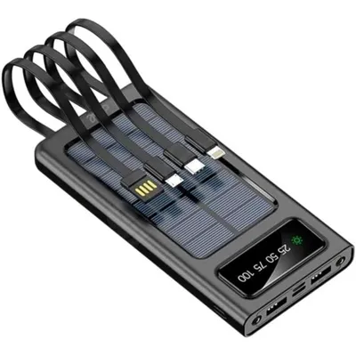 Powerbank Cool 8434847080475 10000 mAh Solar 4 Anschluesse Schwarz Digitalanzeige
