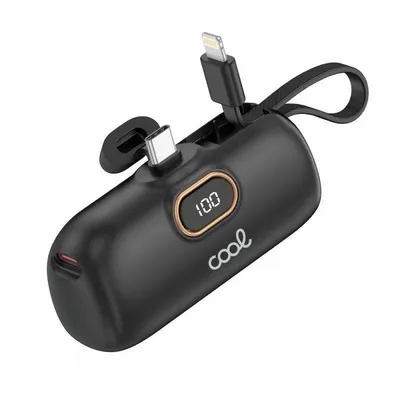 Powerbank Cool Capsule 5000 mAh Schwarz Type-C Lightning Digital