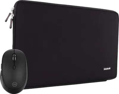 BlueBuilt Laptophülle für Apple MacBook Air 13 Zoll Schwarz + Tradendum Maus