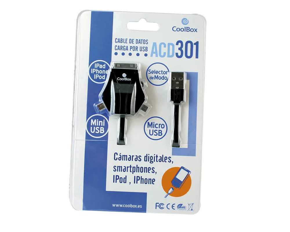 CoolBox ACD 301 USB-Ladekabel 1m schwarz