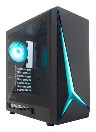 Gehäuse Coolbox GA450 Star Light ARGB Gehärtetes Glas Schwarz