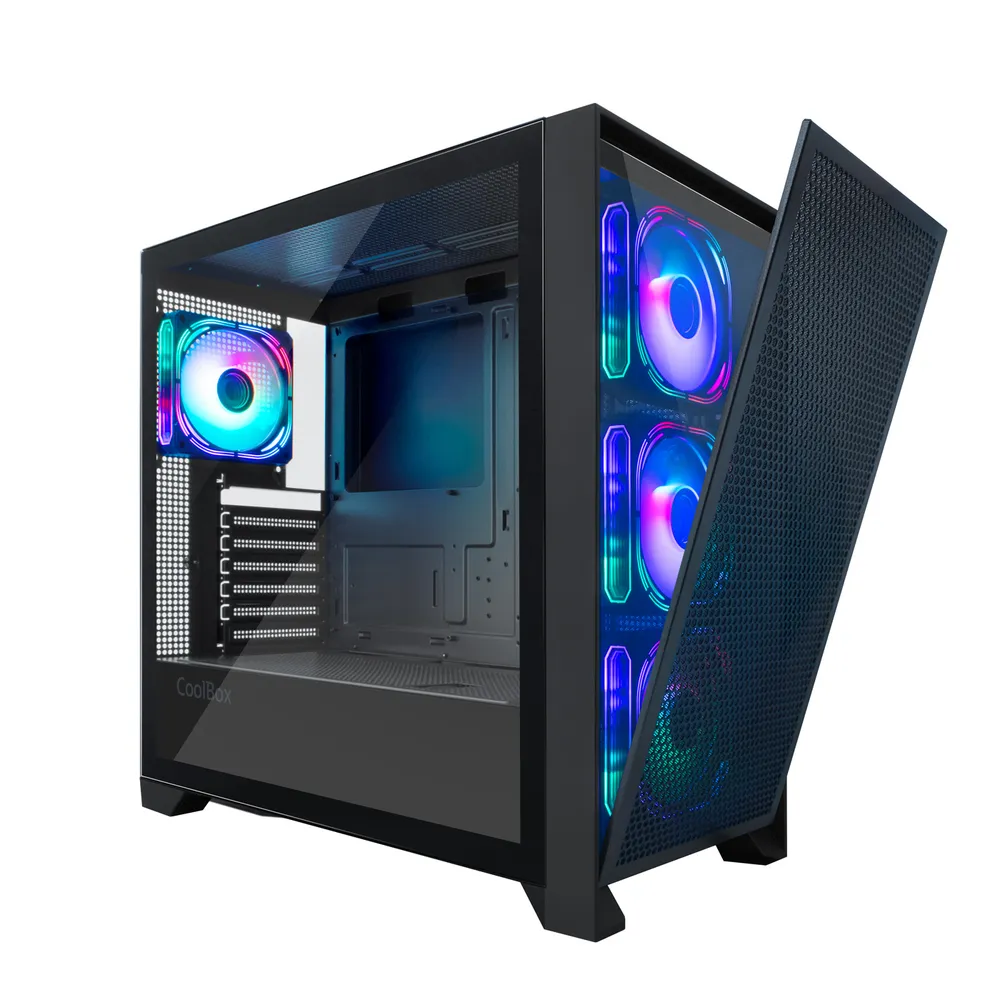 PC-Gehäuse CoolBox GE2000 DualView ARGB LED USB-C 395mm Grafikkarte PC-Gehäuse CoolBox GE2000 DualView ARGB LED USB-C 395mm Grafikkarte