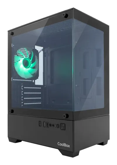 Gehäuse CoolBox GM200 Vision Lite Schwarz USB-C 3.2 Gen1 Ohne Netzteil 1 Lüfter ARGB