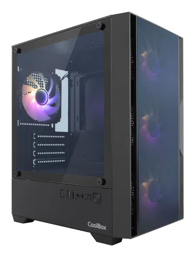 Gehäuse Coolbox GM220 MPFusion Micro ATX mit 4 ARGB-Lüftern USB-C