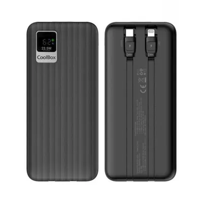 Powerbank CoolBox PB10000 10000mAh USB C Schnellladung 20W Schwarz