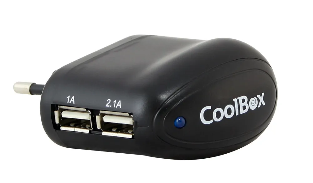 Wandladegerät CoolBox UX-2 2 USB-Ports 2500mA Schwarz