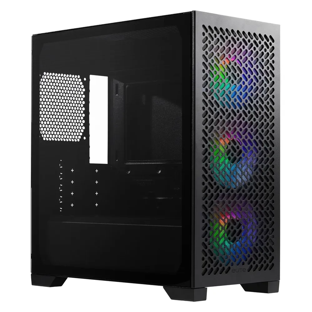 PC-Gehäuse Cooler Master Elite 302 Mini Tower Schwarz Glas Multi-LED Gaming