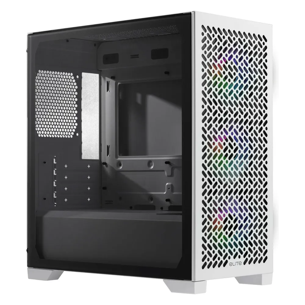 PC-Gehäuse Cooler Master Elite 302 Mini Tower Weiß Glas RGB Gaming
