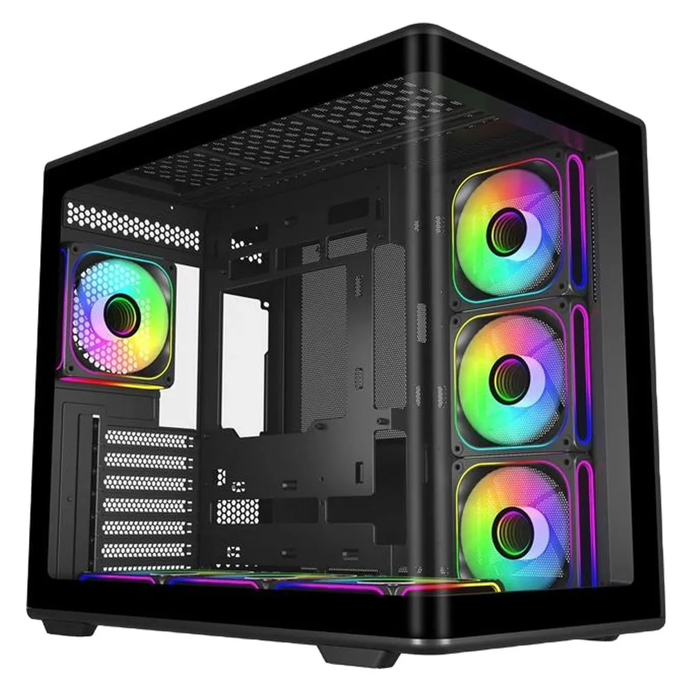 PC-Gehäuse Cooler Master Elite 600 Midi Tower RGB Glas ATX USB-C Schwarz