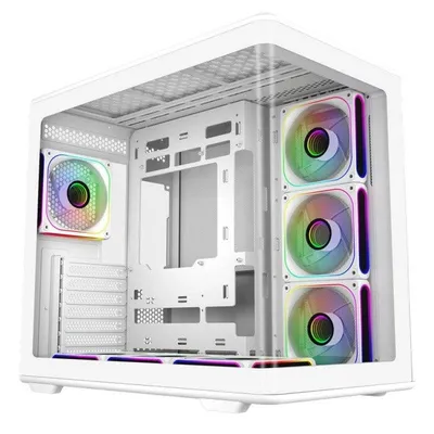 PC-Gehäuse Cooler Master Elite 600 WGNN S02 Midi Tower ARGB Glas Weiß