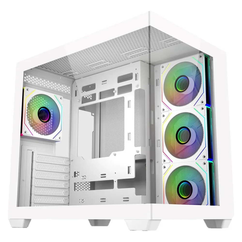 PC-Gehäuse Cooler Master Elite 681 Weiß Midi Tower ATX RGB Glasfenster