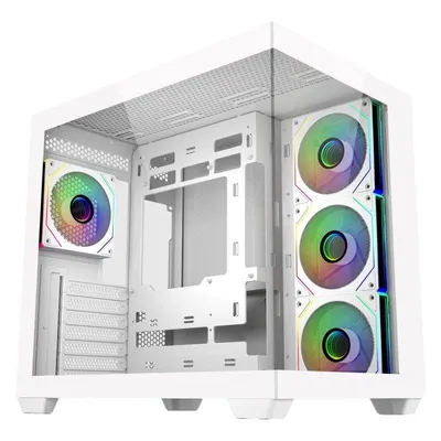 PC-Gehäuse Cooler Master Elite 681 Weiß Midi Tower ATX RGB Glasfenster