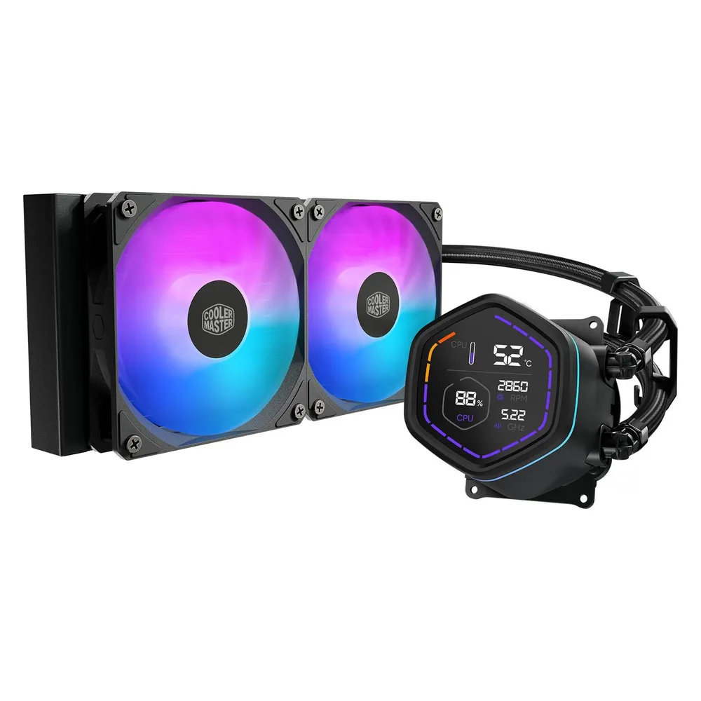 Refrigeración Líquida Cooler Master MLX-D24M-A18PA-RD 240mm 2 Lüfter ARGB Digitalanzeige