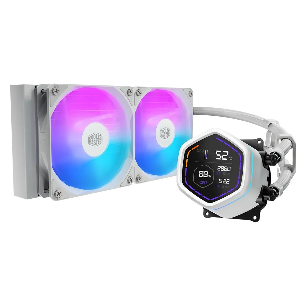 Refrigeración Líquida Cooler Master MLX-D24M-A18PW-RD 240mm 2 Lüfter ARGB Digitales Display