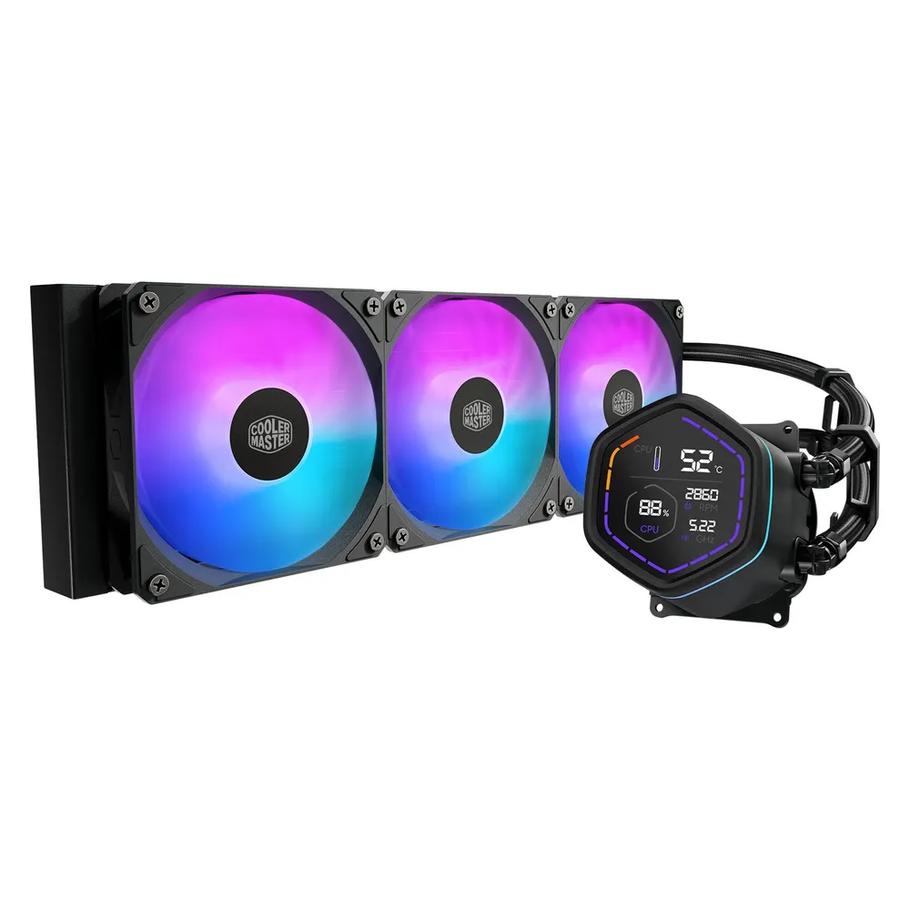 Refrigeración Líquida Cooler Master MLX-D36M-A18PA-RD 360mm 3 Lüfter ARGB Digitales Display