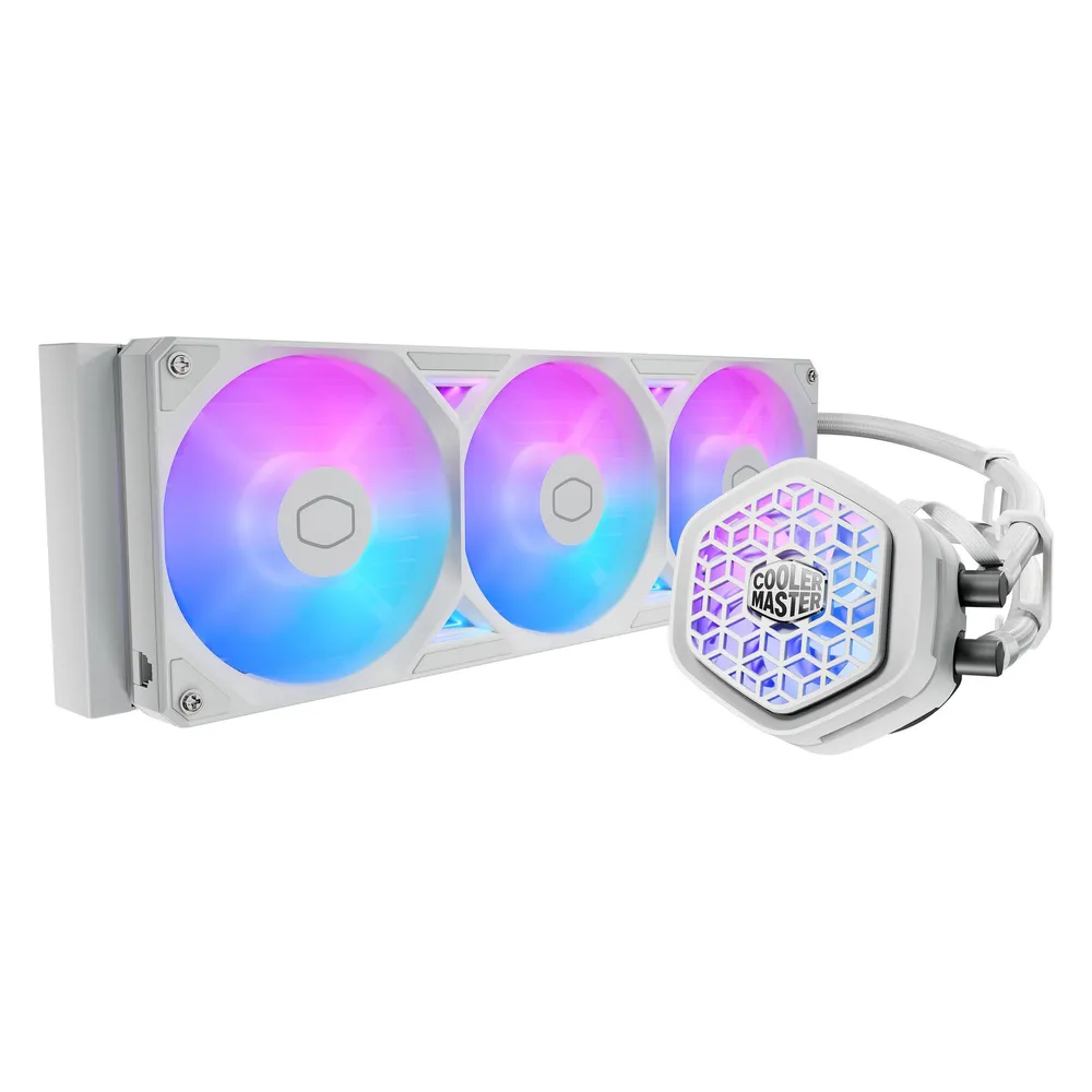 Flüssigkeitskühlung Cooler Master MasterLiquid Atmos II 360mm 3 Lüfter ARGB Weiß