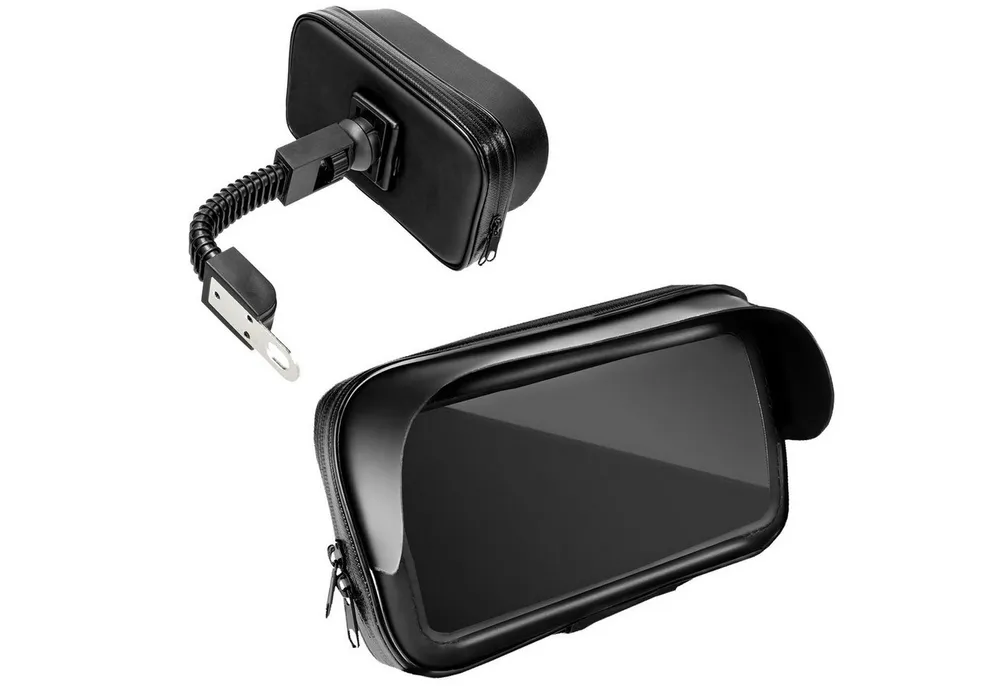 CoolGadget Handy-Halterung Universalhalter Spiegel, (bis 5,5 Zoll, Universal Spiegel Smartphone Halter Motorrad Bike Roller Tasche)