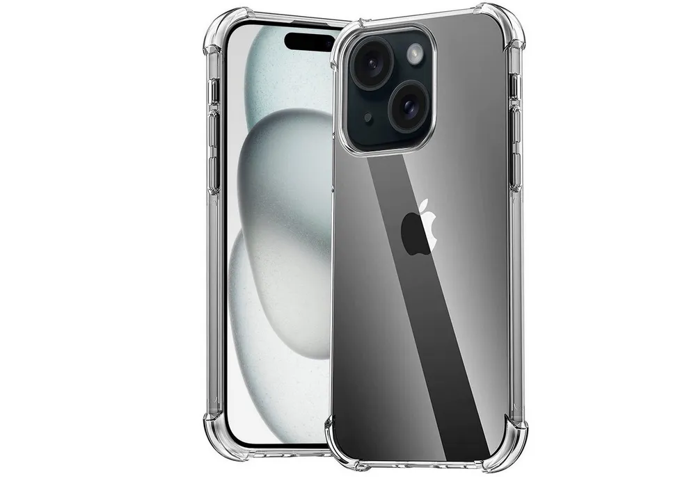 CoolGadget Handyhülle Anti Shock Rugged Case für Apple iPhone 15 6,1 Zoll, Slim Cover Kantenschutz Schutzhülle für iPhone 15 Hülle Transparent