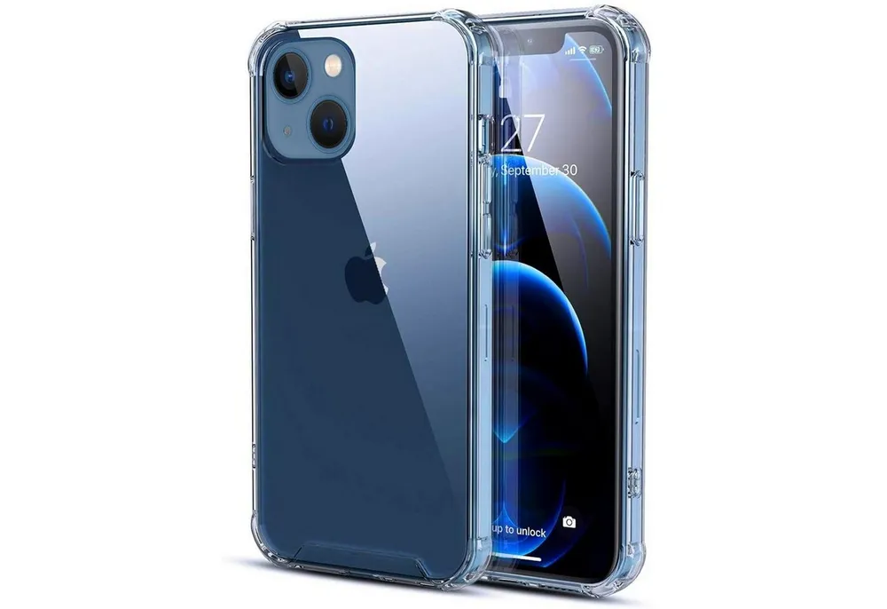 CoolGadget Handyhülle Anti Shock Rugged Case für Apple iPhone 13 6,1 Zoll, Slim Cover Kantenschutz Schutzhülle für iPhone 13 Hülle Transparent
