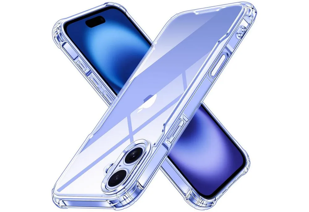 CoolGadget Handyhülle Anti Shock Rugged Case für Apple iPhone 16 6,1 Zoll, Slim Cover Kantenschutz Schutzhülle für iPhone 16 Hülle Transparent
