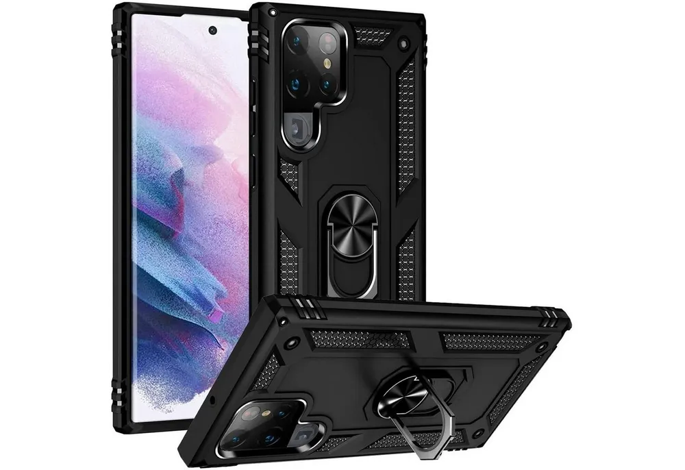 CoolGadget Handyhülle Armor Shield Case für Samsung Galaxy S23 Ultra 6,8 Zoll, Outdoor Cover Magnet Ringhalterung Handy Hülle für Samsung S23 Ultra