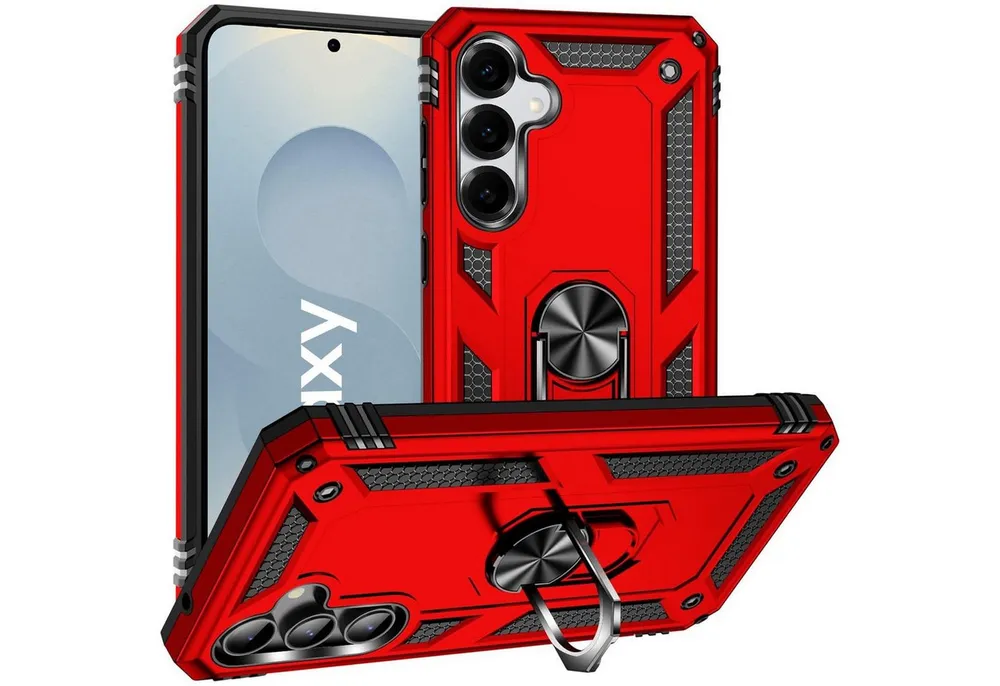 CoolGadget Handyhülle Armor Shield Case für Samsung Galaxy S25 6,2 Zoll, Outdoor Cover mit Magnet Ringhalterung Handy Hülle für Samsung S25