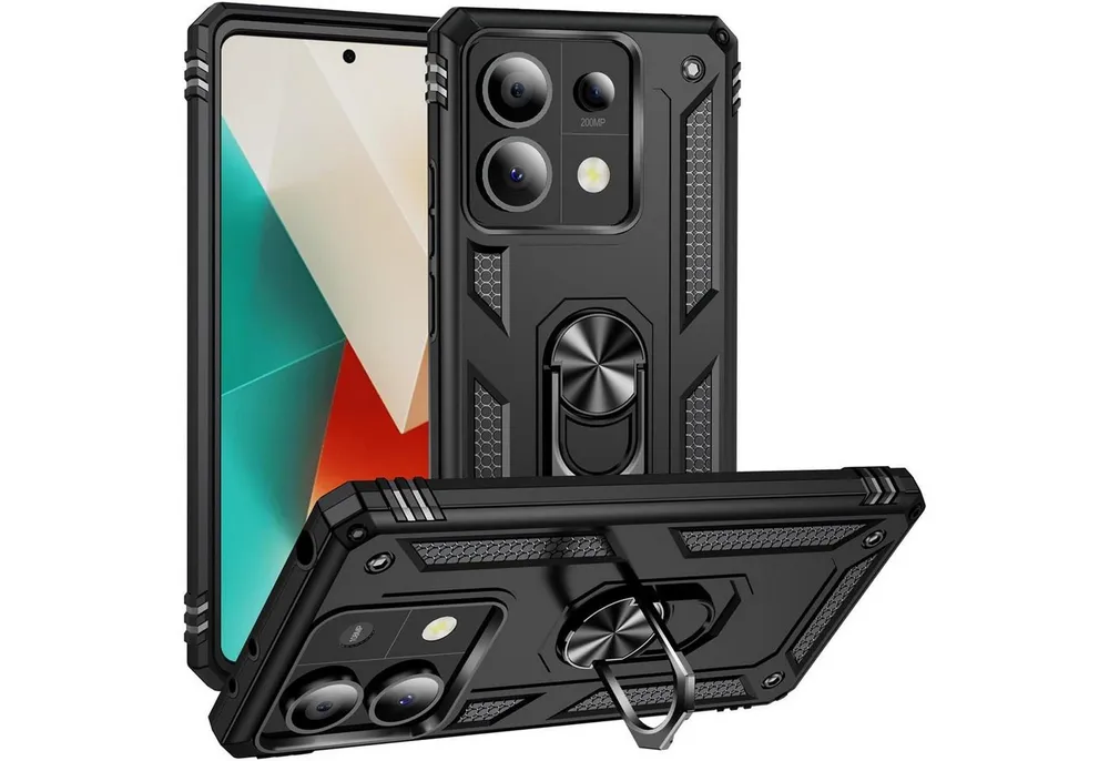 CoolGadget Handyhülle Armor Shield Case für Xiaomi Redmi Note 13 Pro 5G 6,67 Zoll, Outdoor Cover Magnet Ringhalter Handy Hülle für Redmi Note 13 Pro 5G