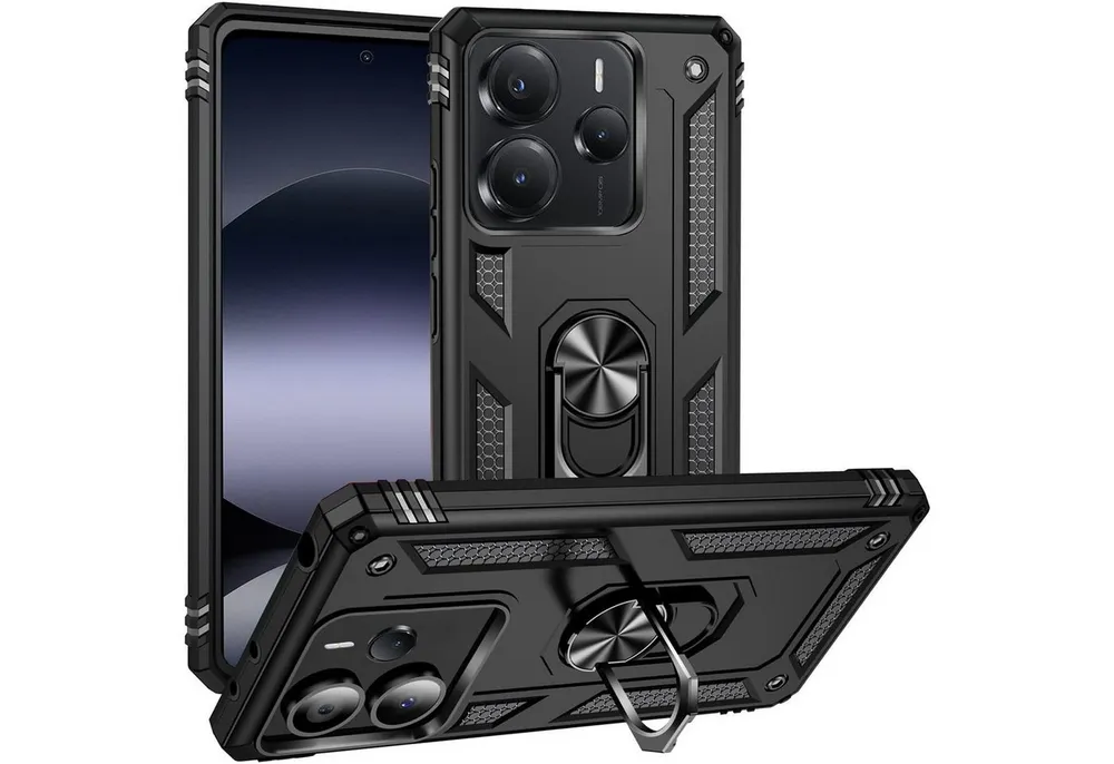 CoolGadget Handyhülle Armor Shield Case für Xiaomi Redmi Note 14 5G 6,67 Zoll, Outdoor Cover mit Magnet Ringhalterung Hülle für Redmi Note 14 5G