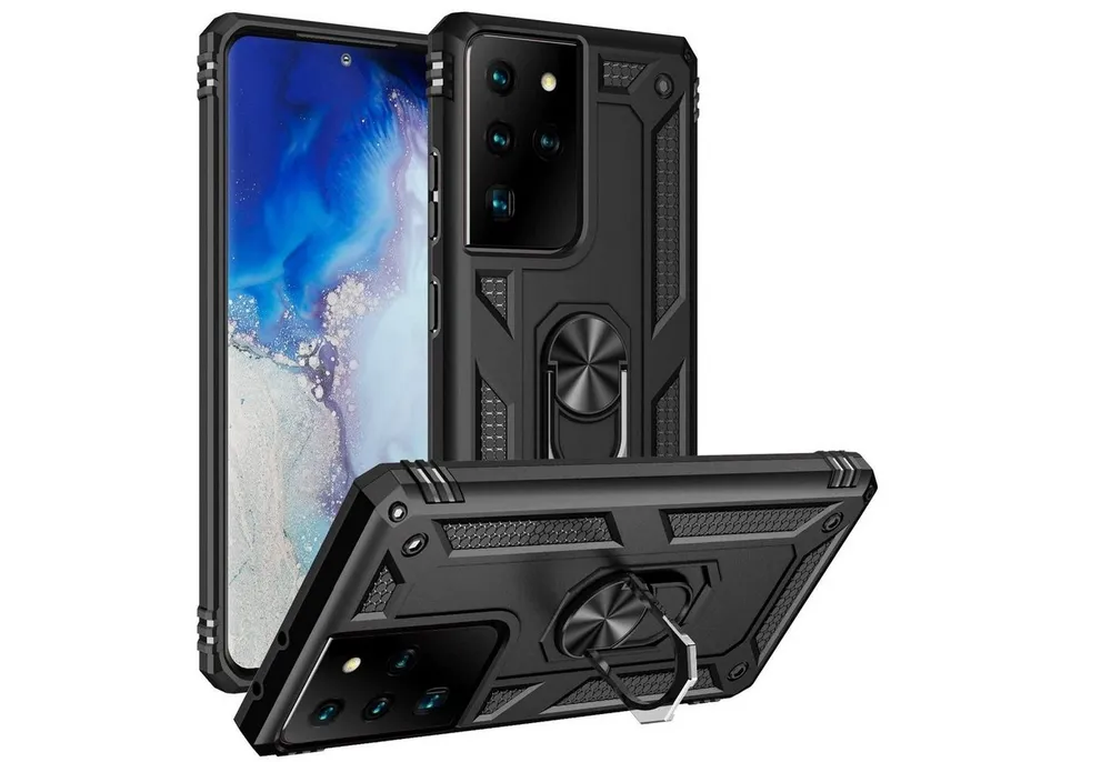 CoolGadget Handyhülle Armor Shield Case für Samsung Galaxy S21 Ultra 6,8 Zoll, Outdoor Cover Magnet Ringhalterung Handy Hülle für Samsung S21 Ultra