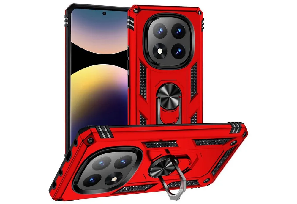 CoolGadget Handyhülle Armor Shield Case für Xiaomi Redmi Note 14 Pro+ 5G 6,67 Zoll, Outdoor Cover mit Magnet Ringhalterung Hülle für Redmi Note 14 Pro+ 5G