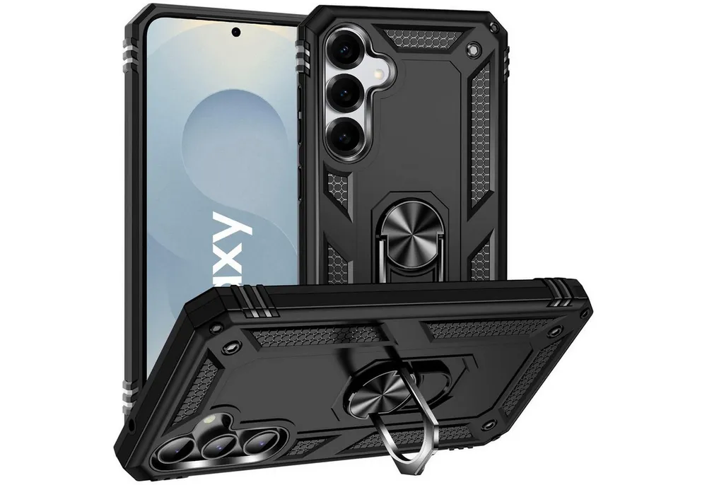 CoolGadget Handyhülle Armor Shield Case für Samsung Galaxy S25 6,2 Zoll, Outdoor Cover mit Magnet Ringhalterung Handy Hülle für Samsung S25