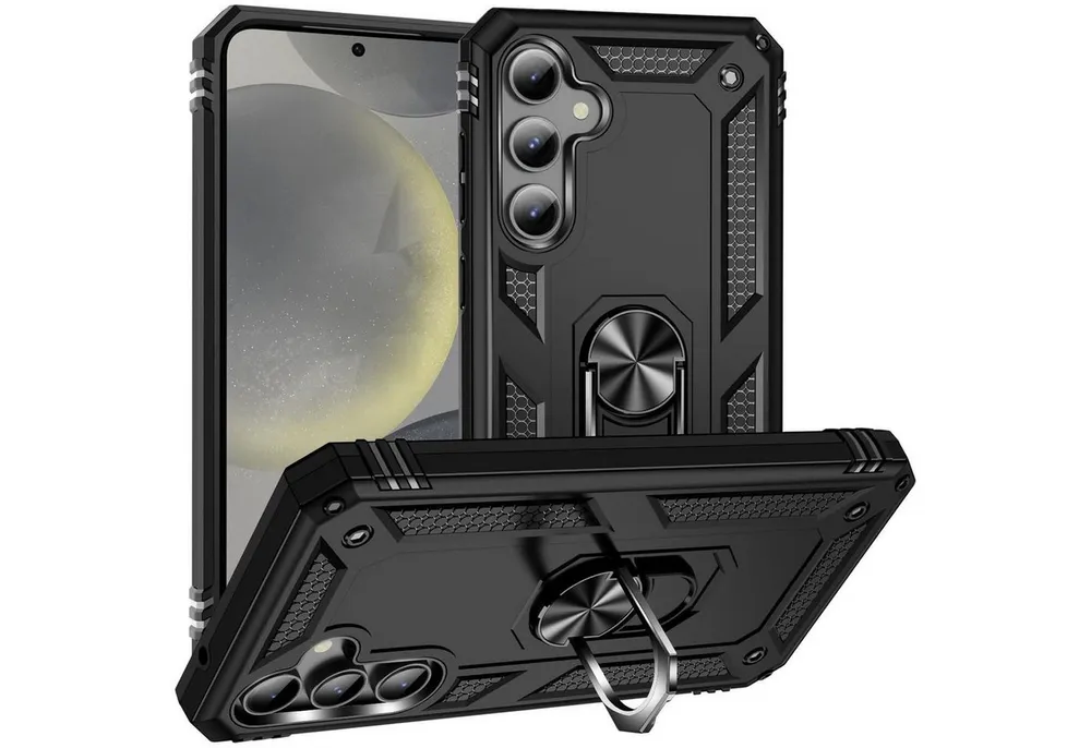 CoolGadget Handyhülle Armor Shield Case für Samsung Galaxy S24 FE 6,7 Zoll, Outdoor Cover mit Magnet Ringhalterung Handy Hülle für Samsung S24 FE