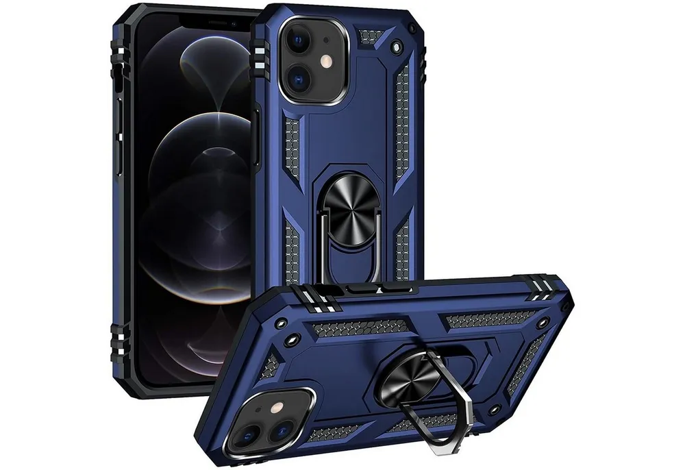 CoolGadget Handyhülle Armor Shield Case für Apple iPhone 12, iPhone 12 Pro 6,1 Zoll, Outdoor Cover Magnet Ringhalterung Handy Hülle für iPhone 12 / 12 Pro
