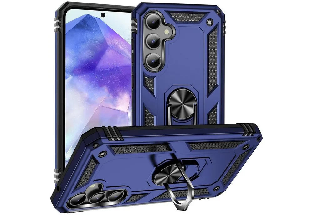 CoolGadget Handyhülle Armor Shield Case für Samsung Galaxy A55 5G 6,6 Zoll, Outdoor Cover mit Magnet Ringhalterung Handy Hülle für Samsung A55 5G