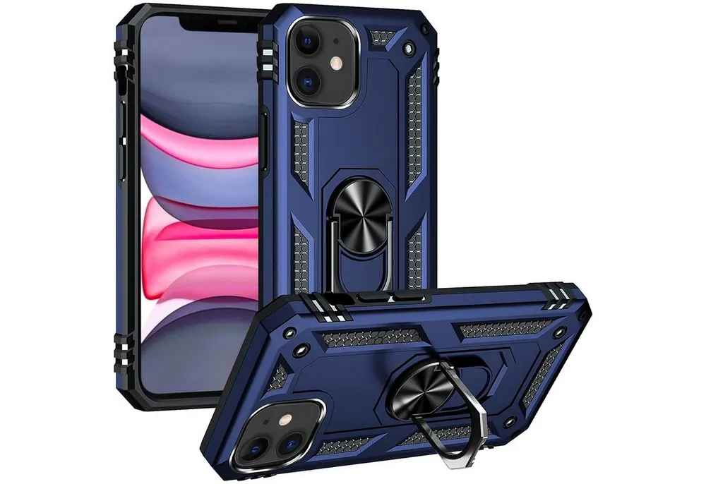 CoolGadget Handyhülle Armor Shield Case für Apple iPhone 11 6,1 Zoll, Outdoor Cover mit Magnet Ringhalterung Handy Hülle für iPhone 11