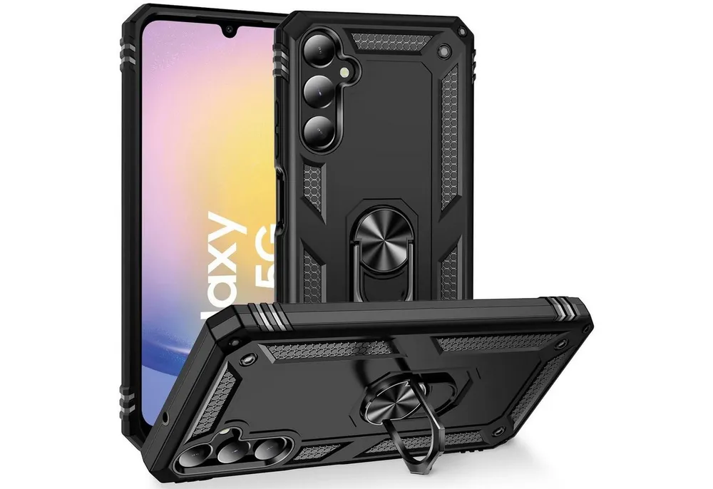 CoolGadget Handyhülle Armor Shield Case für Samsung Galaxy A25 5G 6,1 Zoll, Outdoor Cover mit Magnet Ringhalterung Handy Hülle für Samsung A25 5G