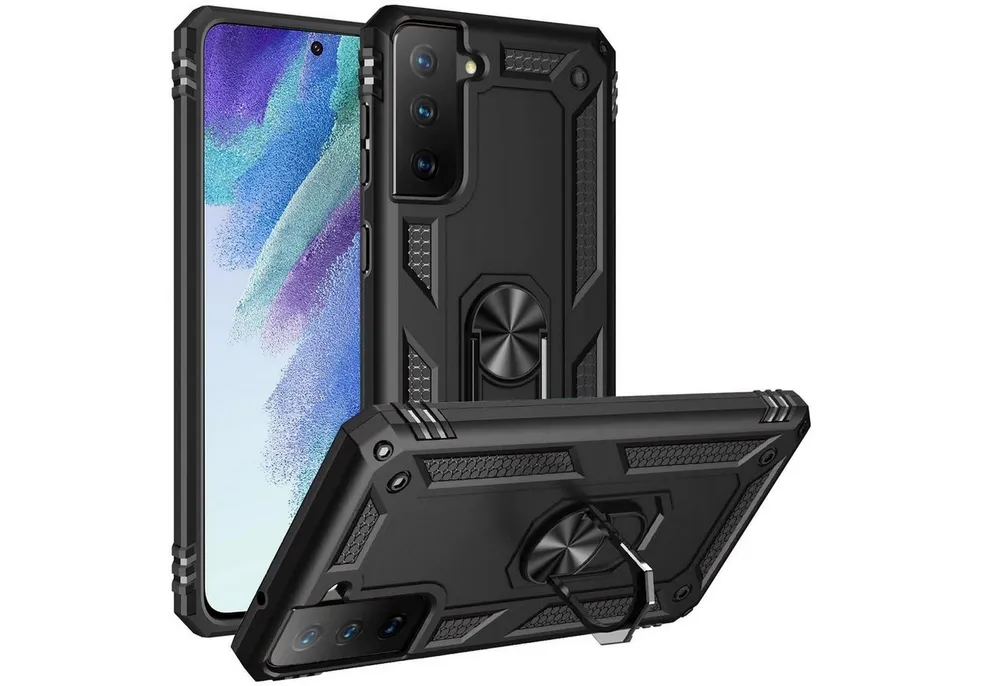 CoolGadget Handyhülle Armor Shield Case für Samsung Galaxy S21 6,2 Zoll, Outdoor Cover mit Magnet Ringhalterung Handy Hülle für Samsung S21