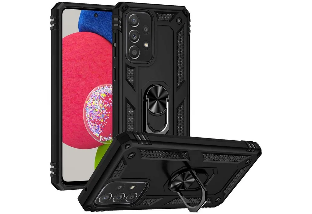 CoolGadget Handyhülle Armor Shield Case für Samsung Galaxy A52 4G/5G, A52s 5G 6,5 Zoll, Outdoor Cover Ringhalterung Handy Hülle für Samsung A52, A52s 5G
