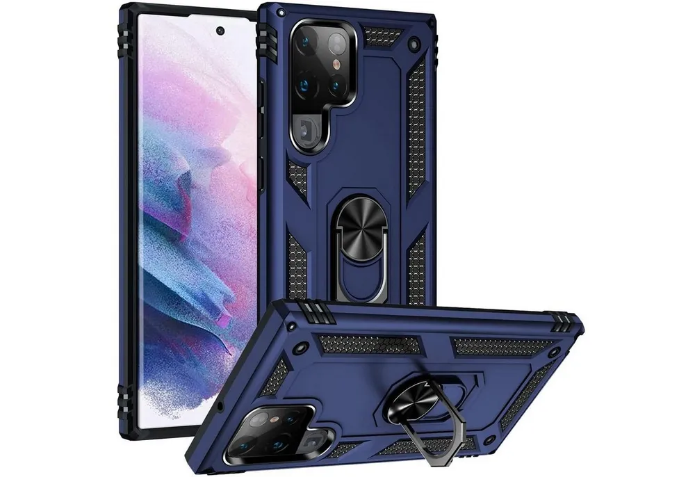 CoolGadget Handyhülle Armor Shield Case für Samsung Galaxy S23 Ultra 6,8 Zoll, Outdoor Cover Magnet Ringhalterung Handy Hülle für Samsung S23 Ultra