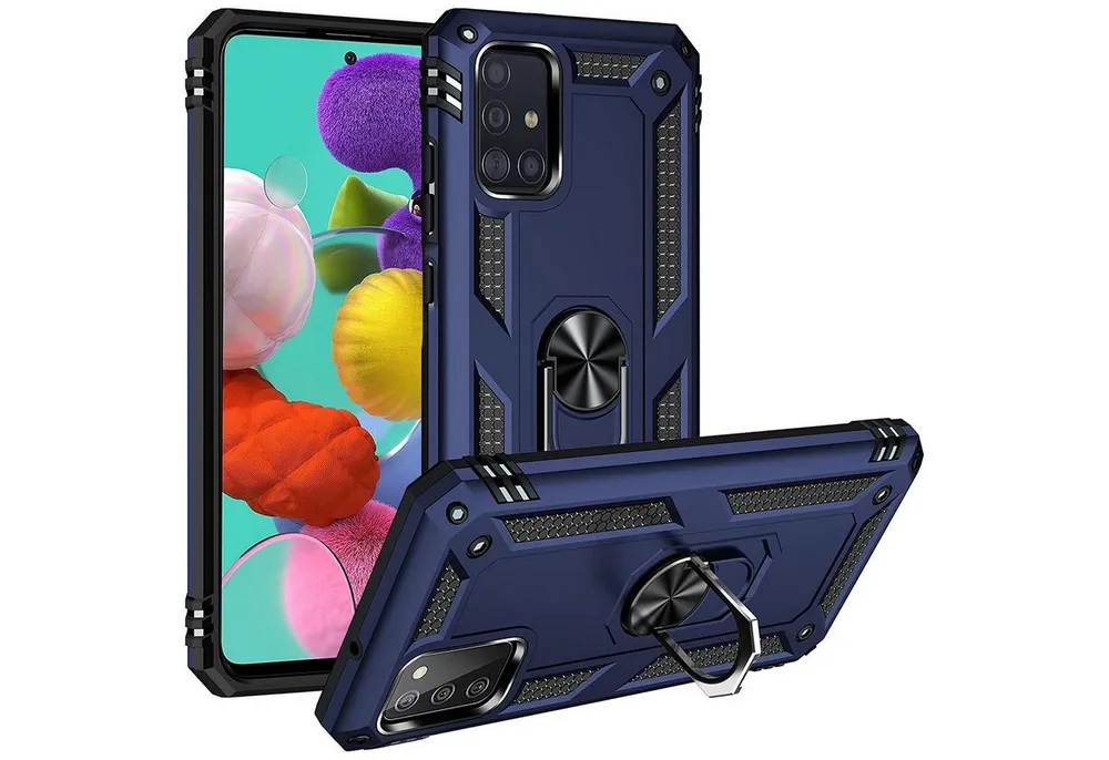 CoolGadget Handyhülle Armor Shield Case für Samsung Galaxy A51 6,5 Zoll, Outdoor Cover mit Magnet Ringhalterung Handy Hülle für Samsung A51